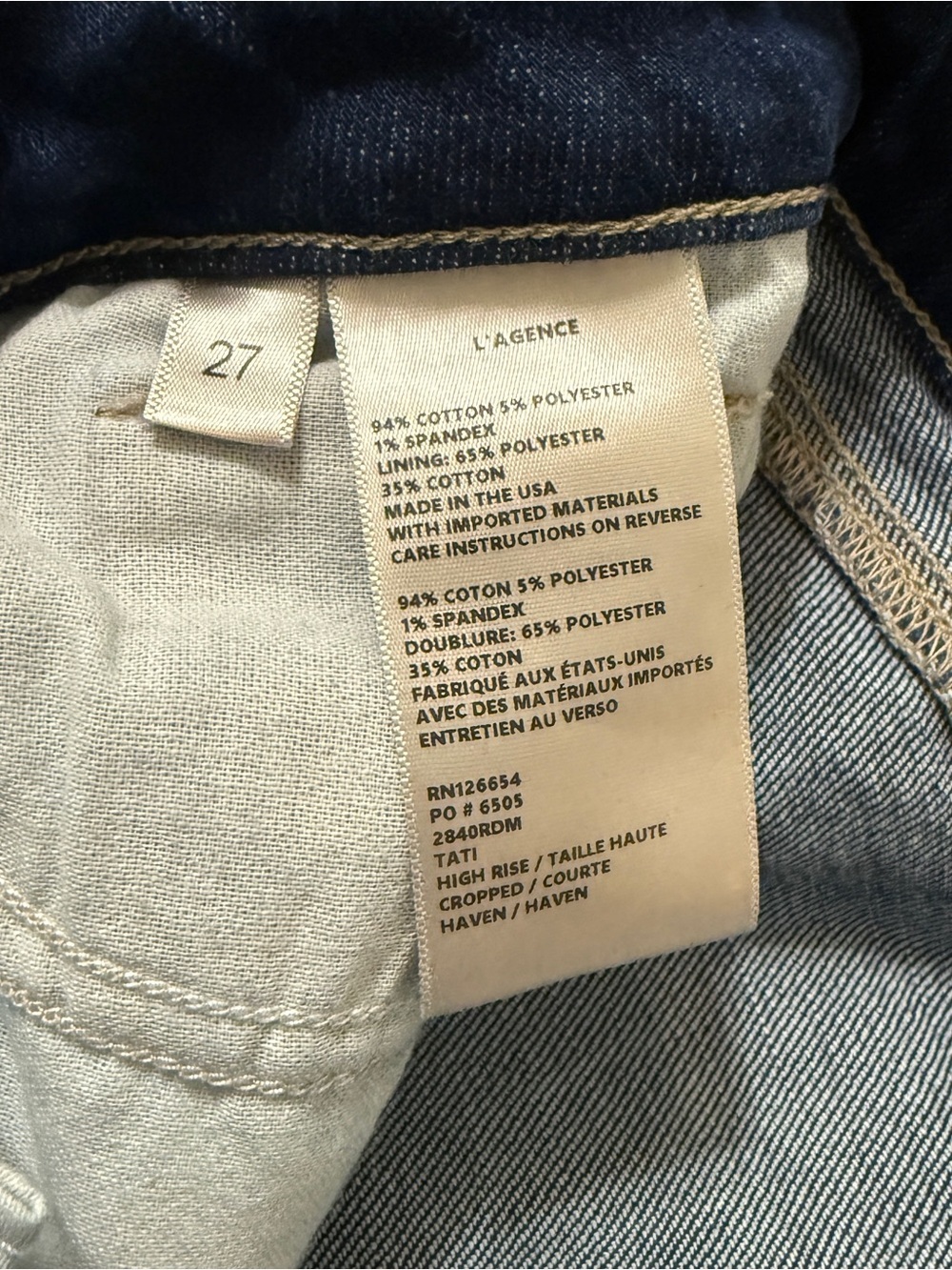 🦋 L’AGENCE| EUC Tati Cropped Micro Bootcut Jeans Haven Blue Women’s Size 27 - Picture 5 of 8